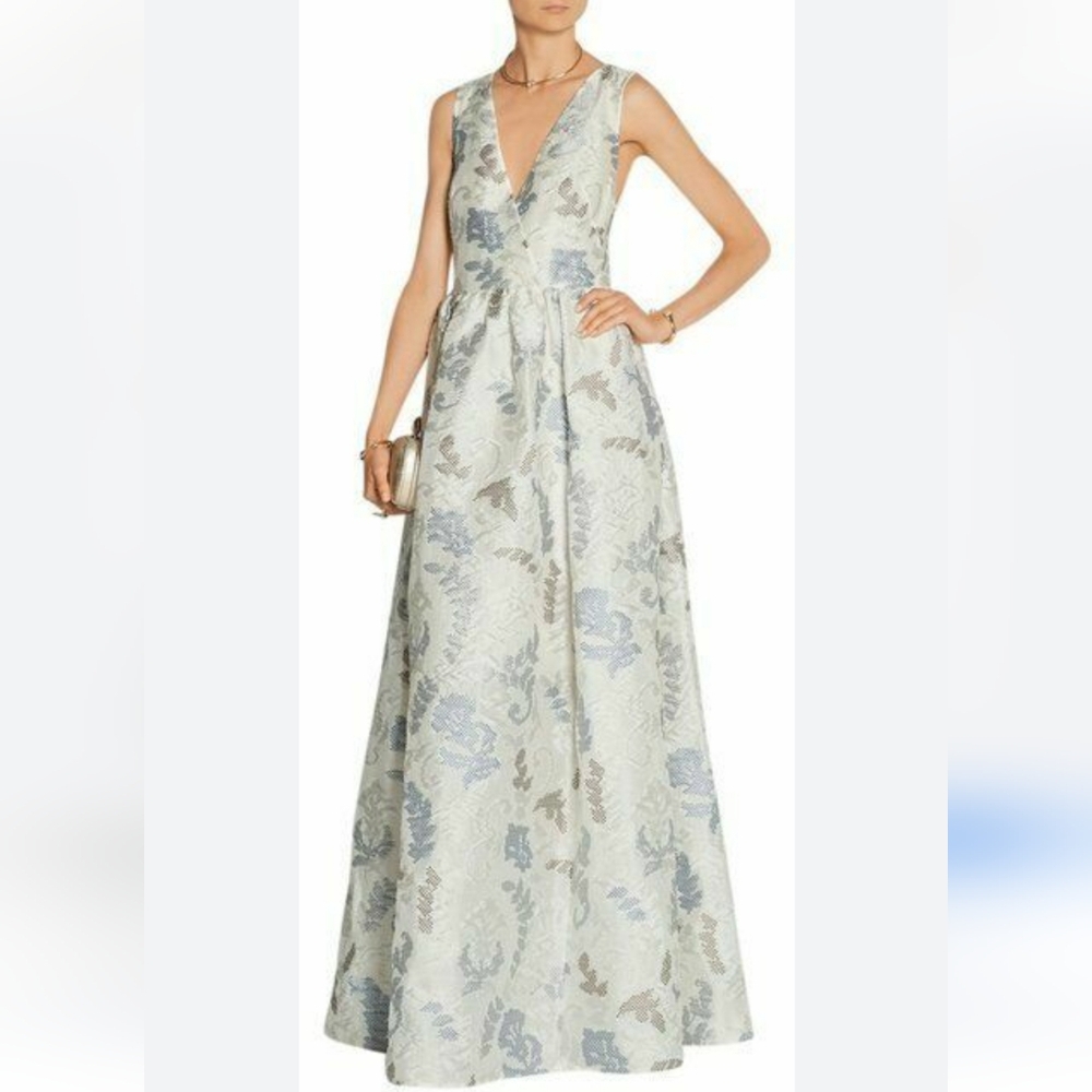 Tory Burch Jacquard Cloque Dahlia Ivory Gown Dress Formal